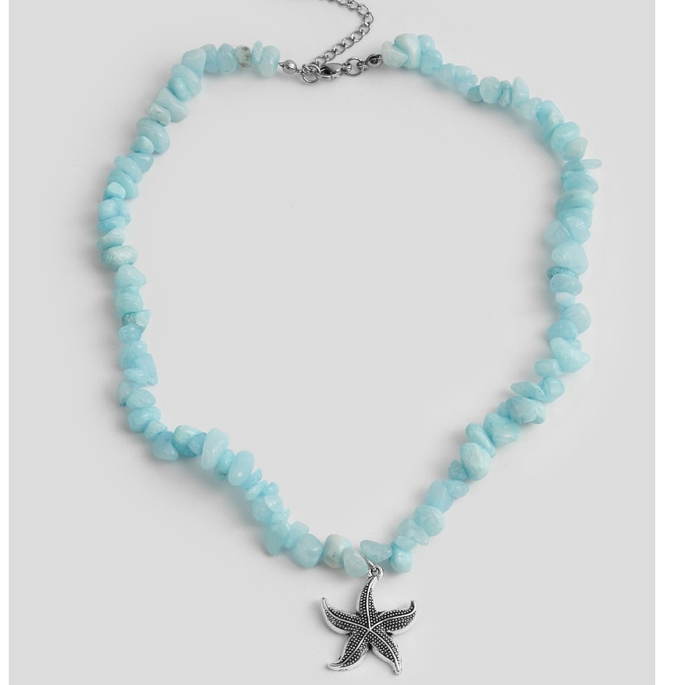 Starfish Pendant Blue Necklace